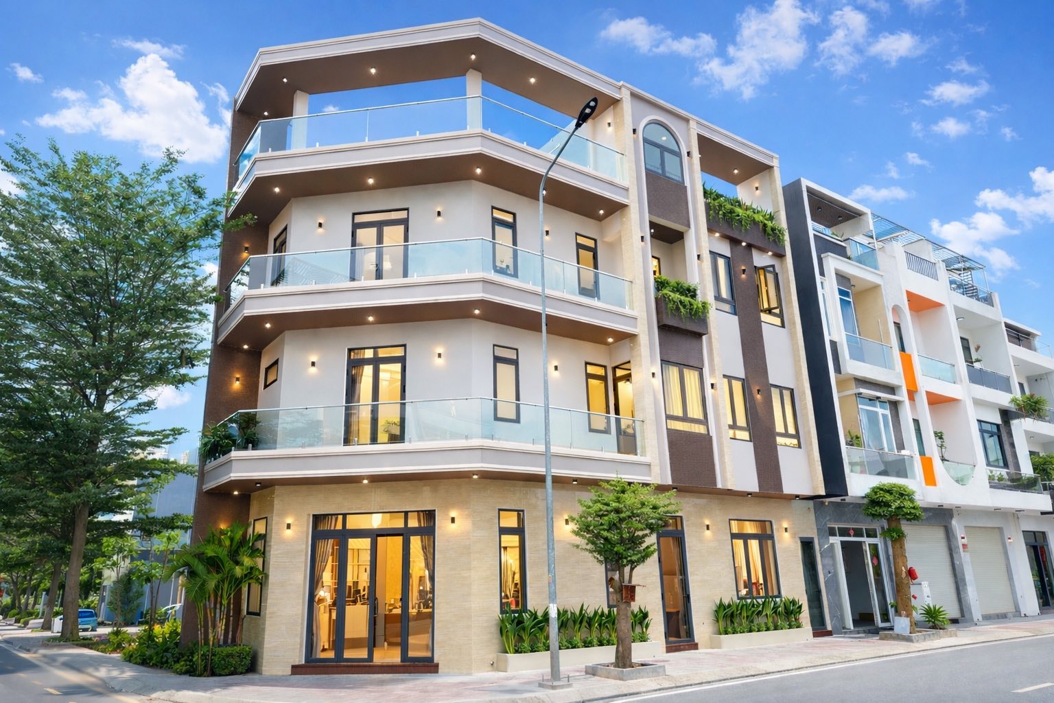 Nhà phố góc 2 mặt tiền